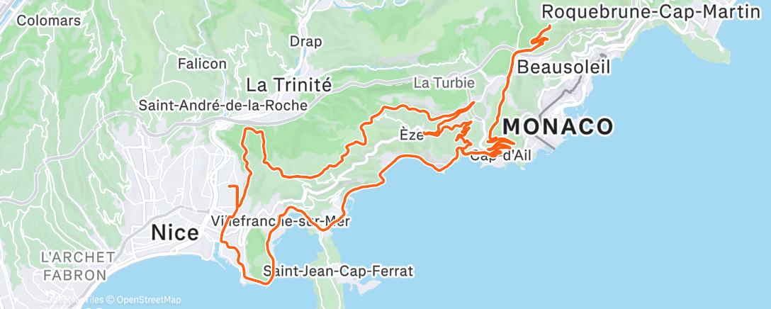 Map of the activity, Sortie vélo le matin