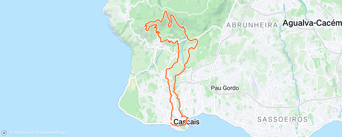 Map of the activity, Serra de Sintra MTB