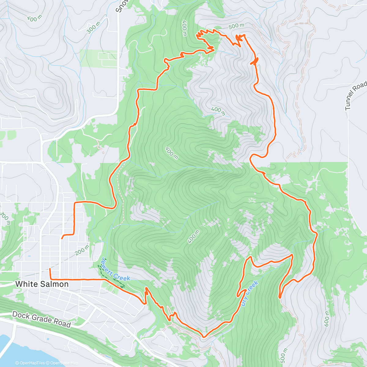 Map of the activity, Afternoon Run