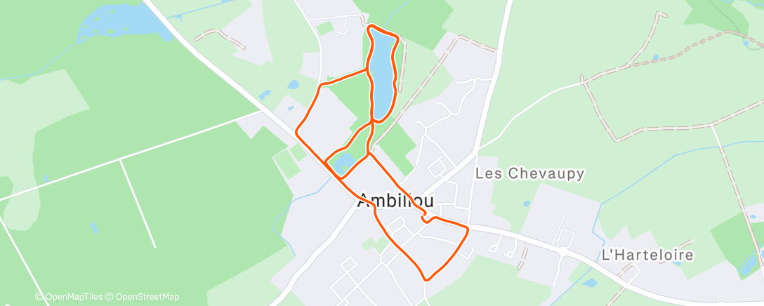 Map of the activity, Course à pied dans l'après-midi