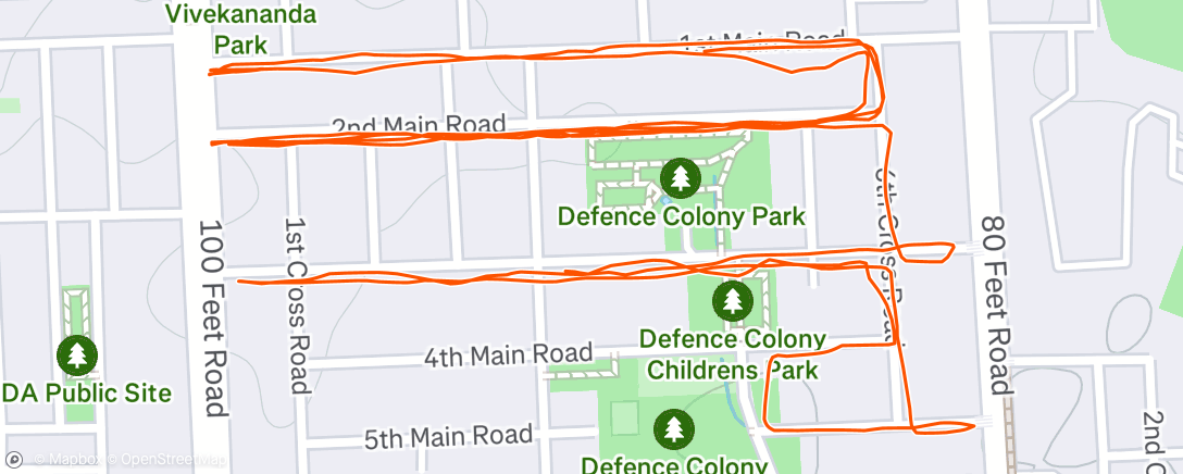 Map of the activity, Evening Run