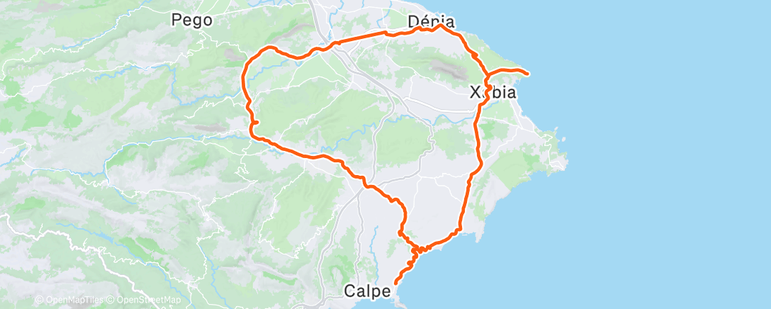 Map of the activity, # 1 Calpe 2025 : Cparty bike experience
