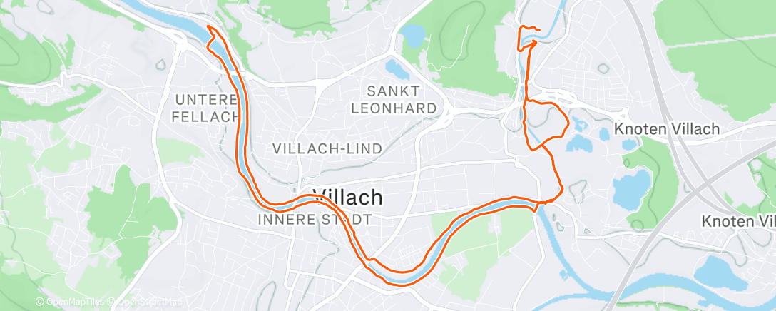 Map of the activity, Утренний забег