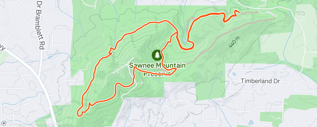 Map of the activity, Lunch Hike