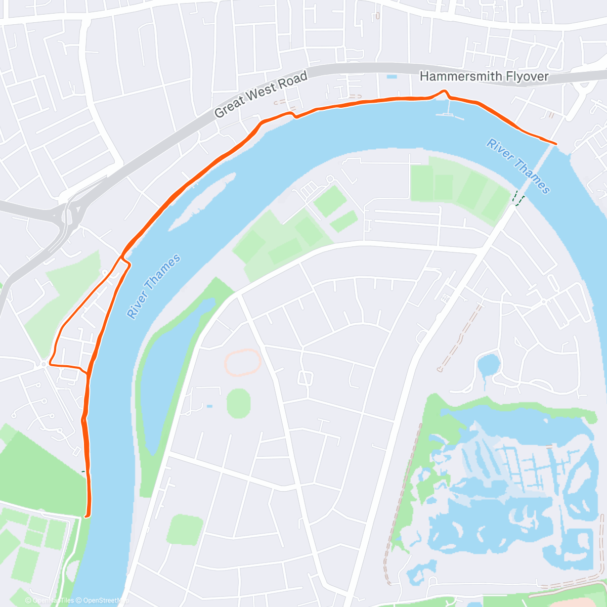 Map of the activity, NYE River Run 2025