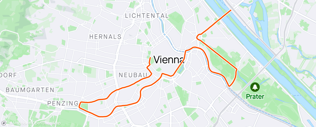 Map of the activity, Wien halvmaraton 2024