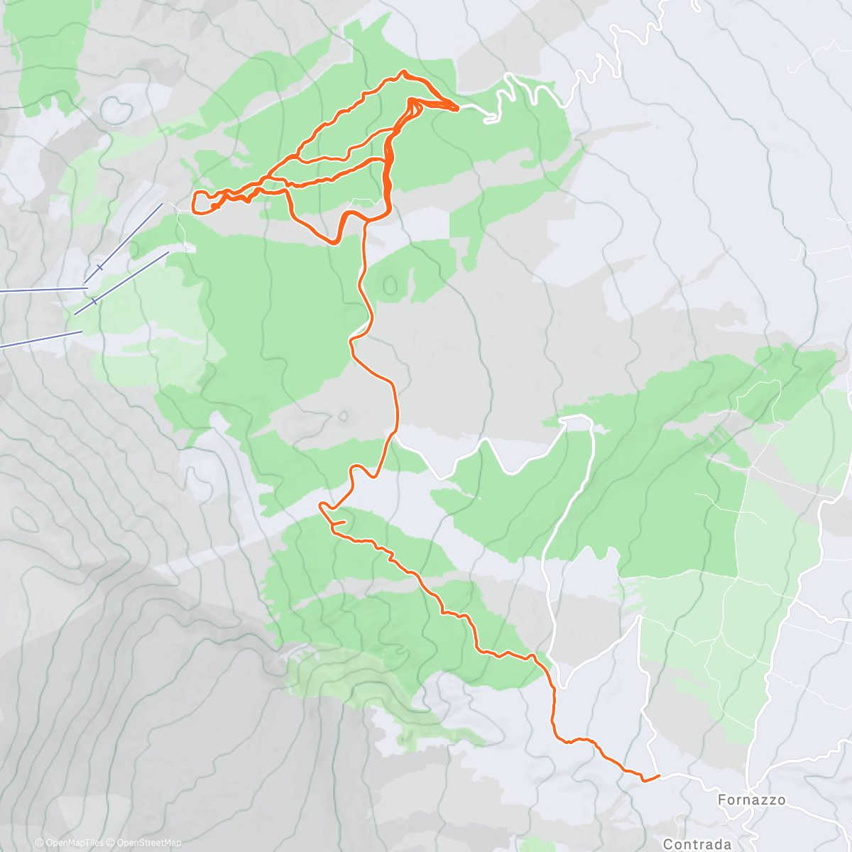 Map of the activity, Etna shuttle day!
