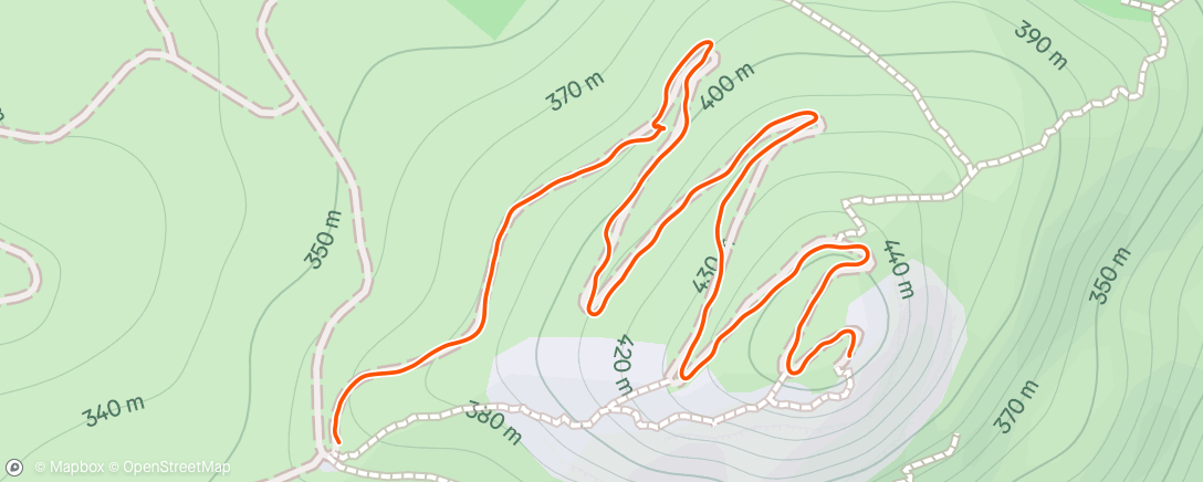 Map of the activity, Course à pied du midi