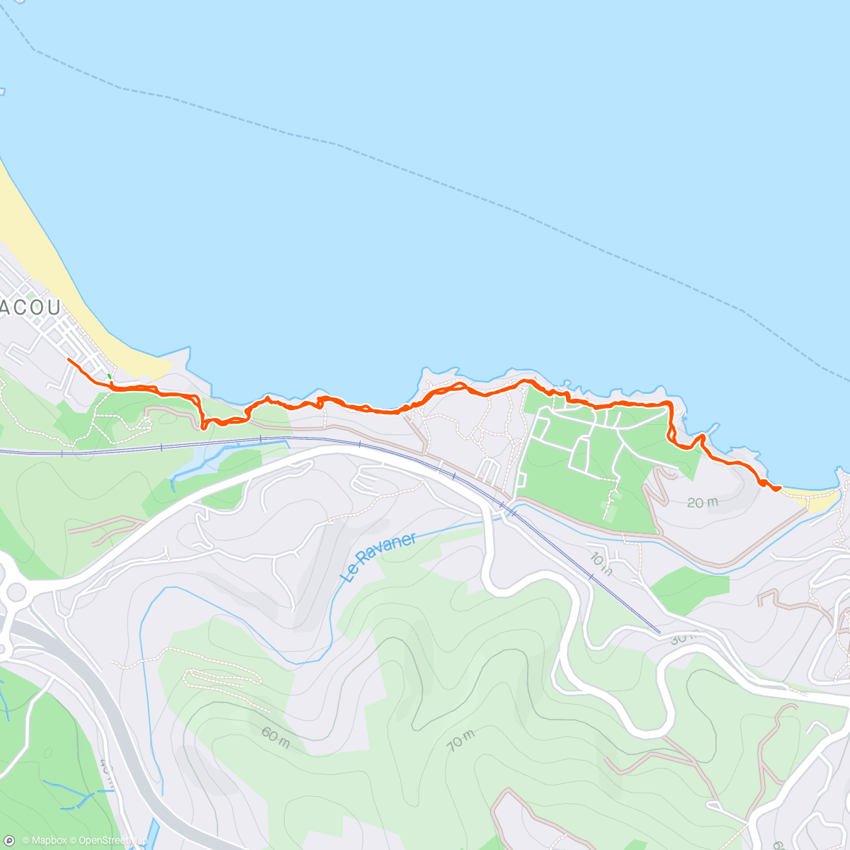 Mapa da atividade, Randonnée sentier du Littoral