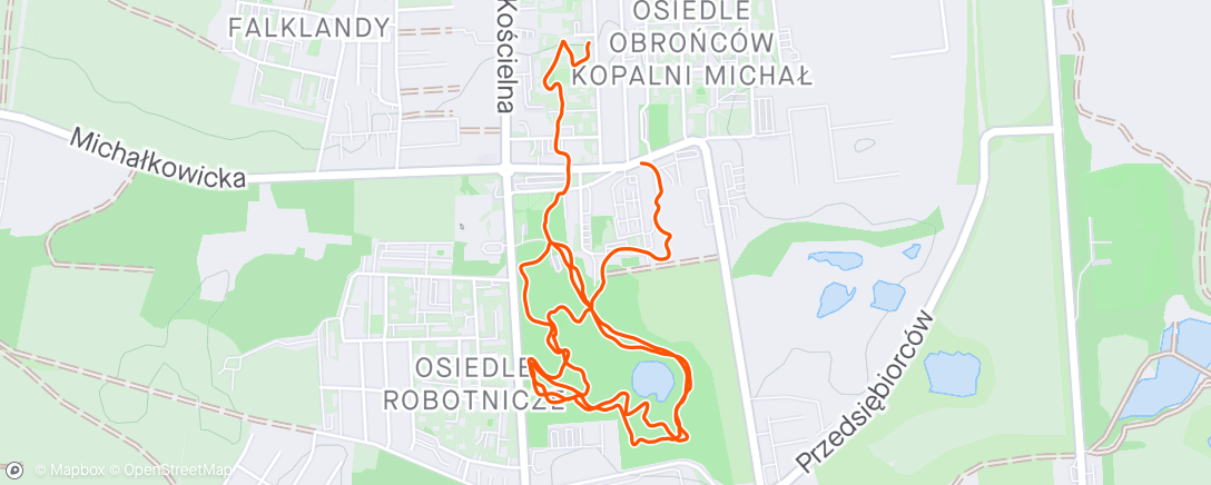 Map of the activity, Running