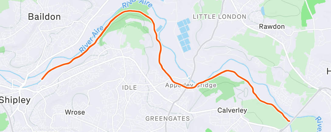 Карта физической активности (Rodley 🔁 Shipley)