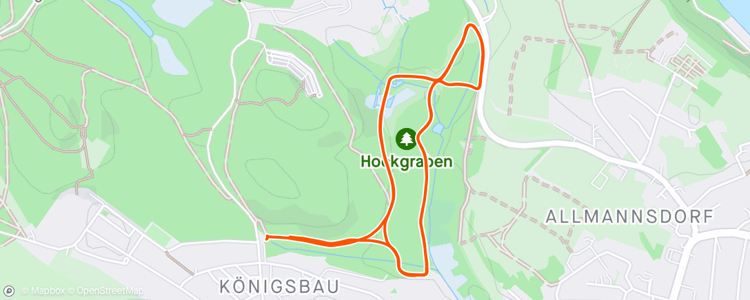 Map of the activity, Hockgraben parkrun