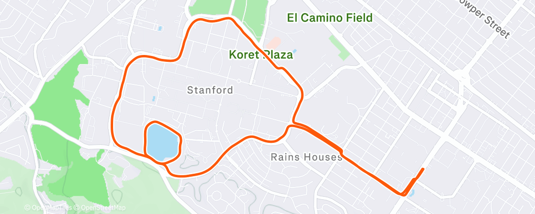 Map of the activity, Afternoon Run