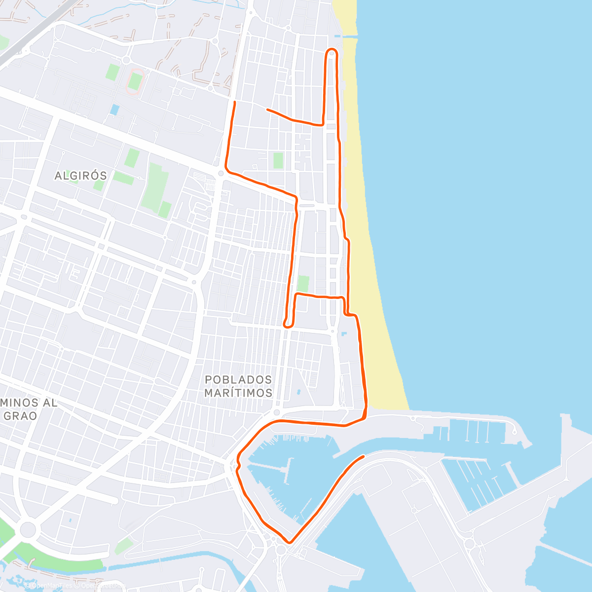 Map of the activity, Últimos km del año y últimos km con las adidas adios pro 3