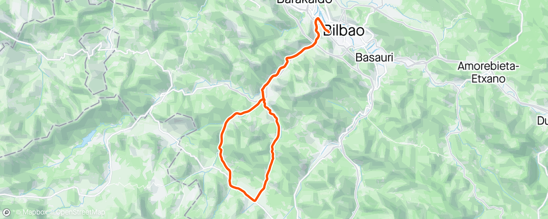 Map of the activity, Bilbao - Zuaza - Bilbao