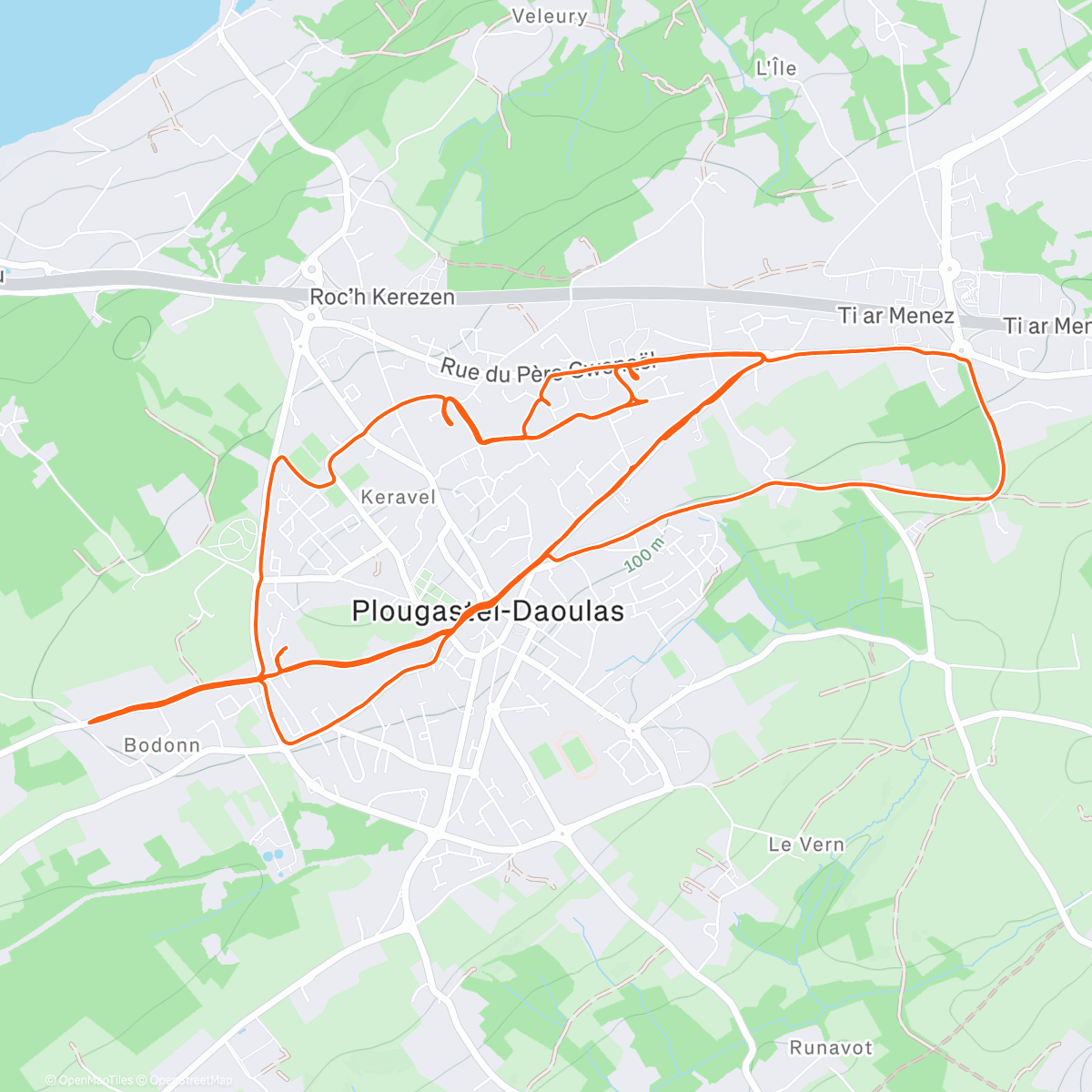 Map of the activity, Morning Run