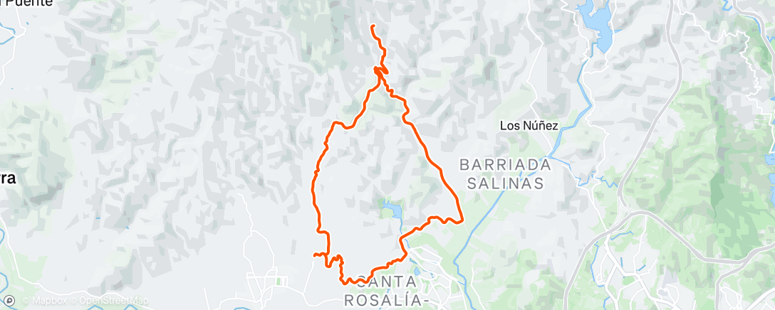 Map of the activity, Bicicleta de montaña vespertina