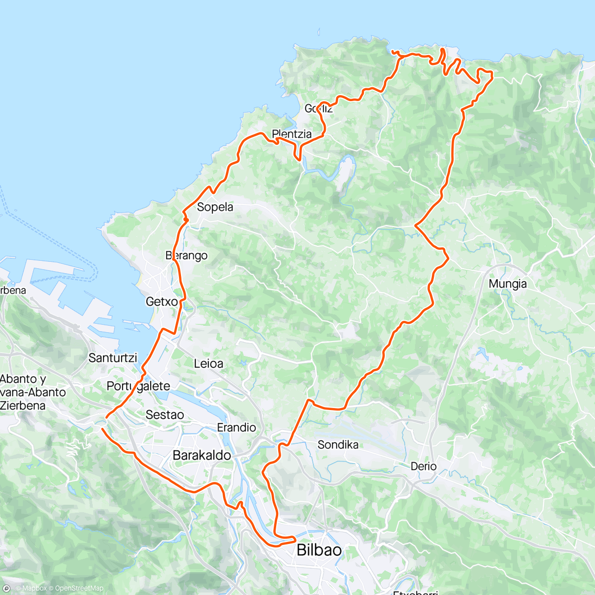 Map of the activity, Vuelta por Armintza