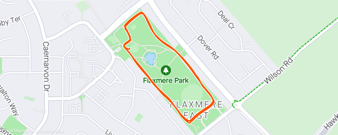Mapa da atividade, Flaxmere ParkRun