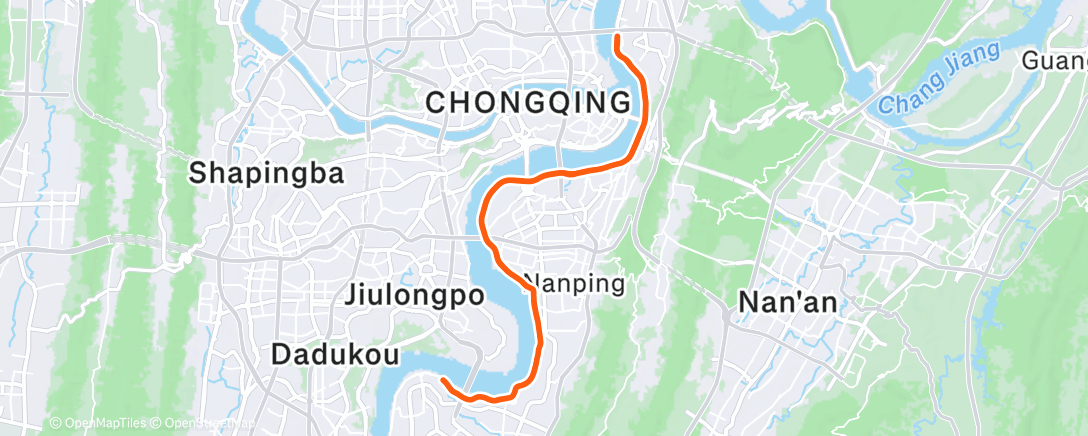 Map of the activity, 晨间跑步
