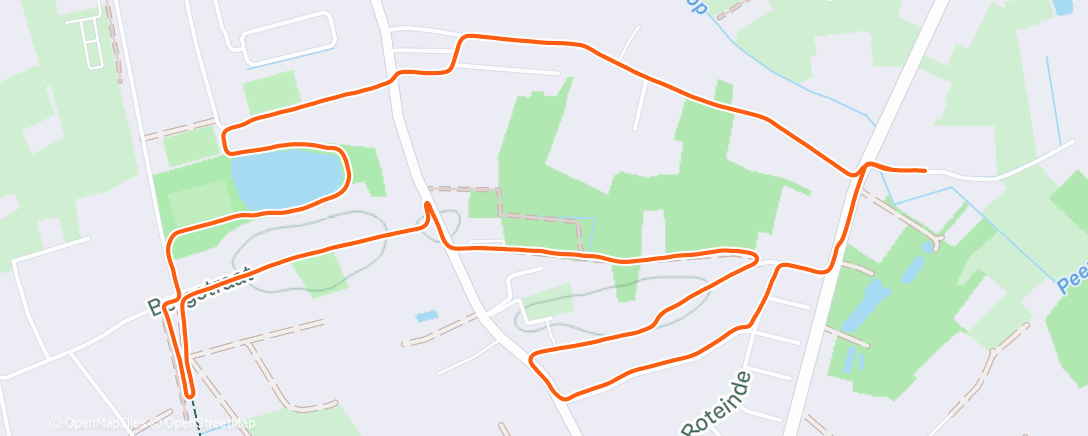 Map of the activity, Middagloop