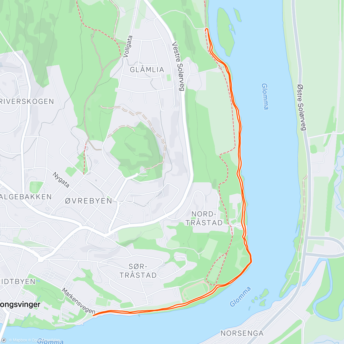 Map of the activity, Kort tur på Strandpromenaden