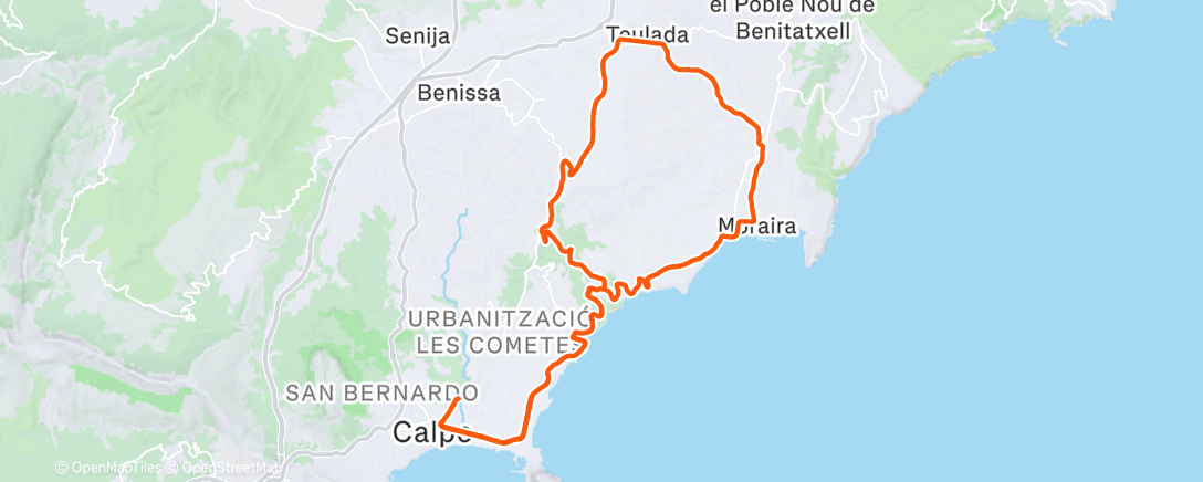 Map of the activity, Calpe Day one