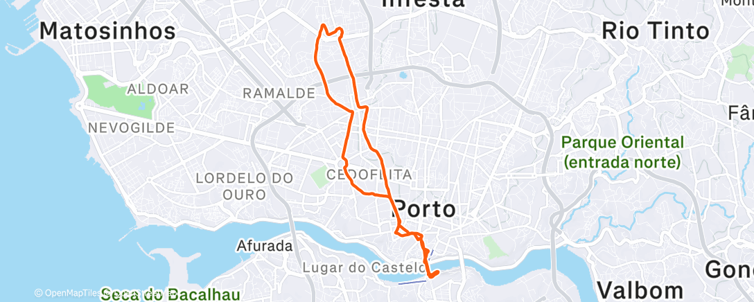 Map of the activity, Corrida matinal