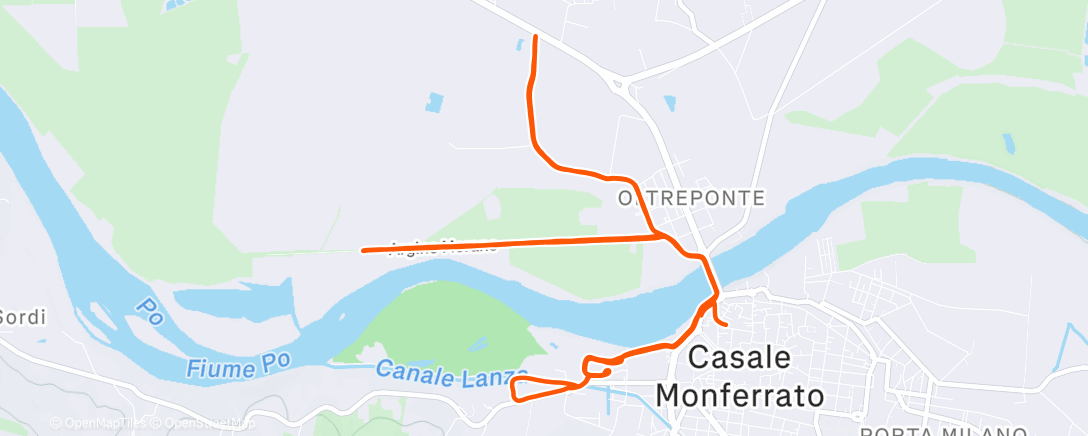 Map of the activity, Corsa pomeridiana