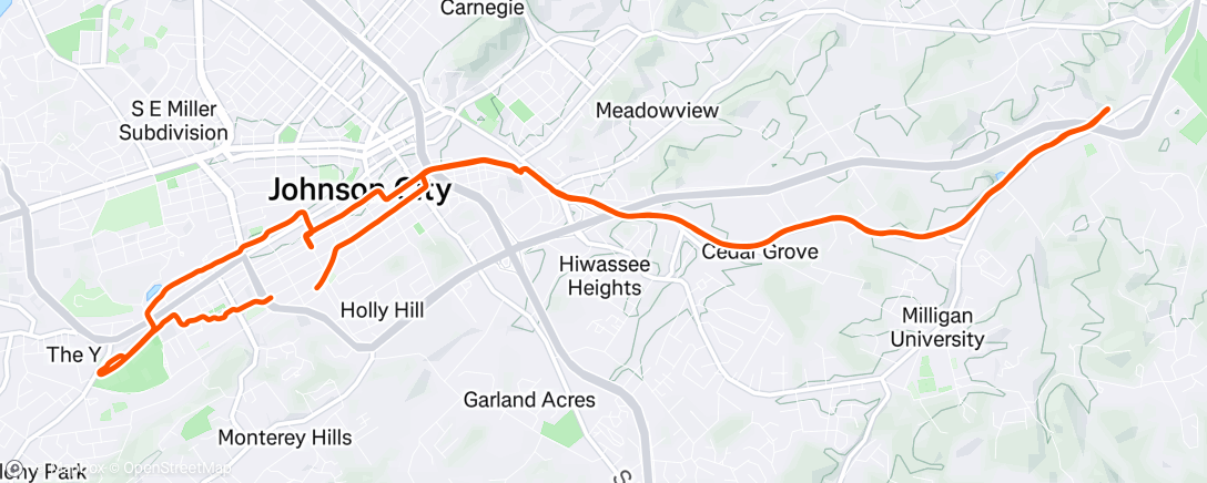 Map of the activity, Evening Ride