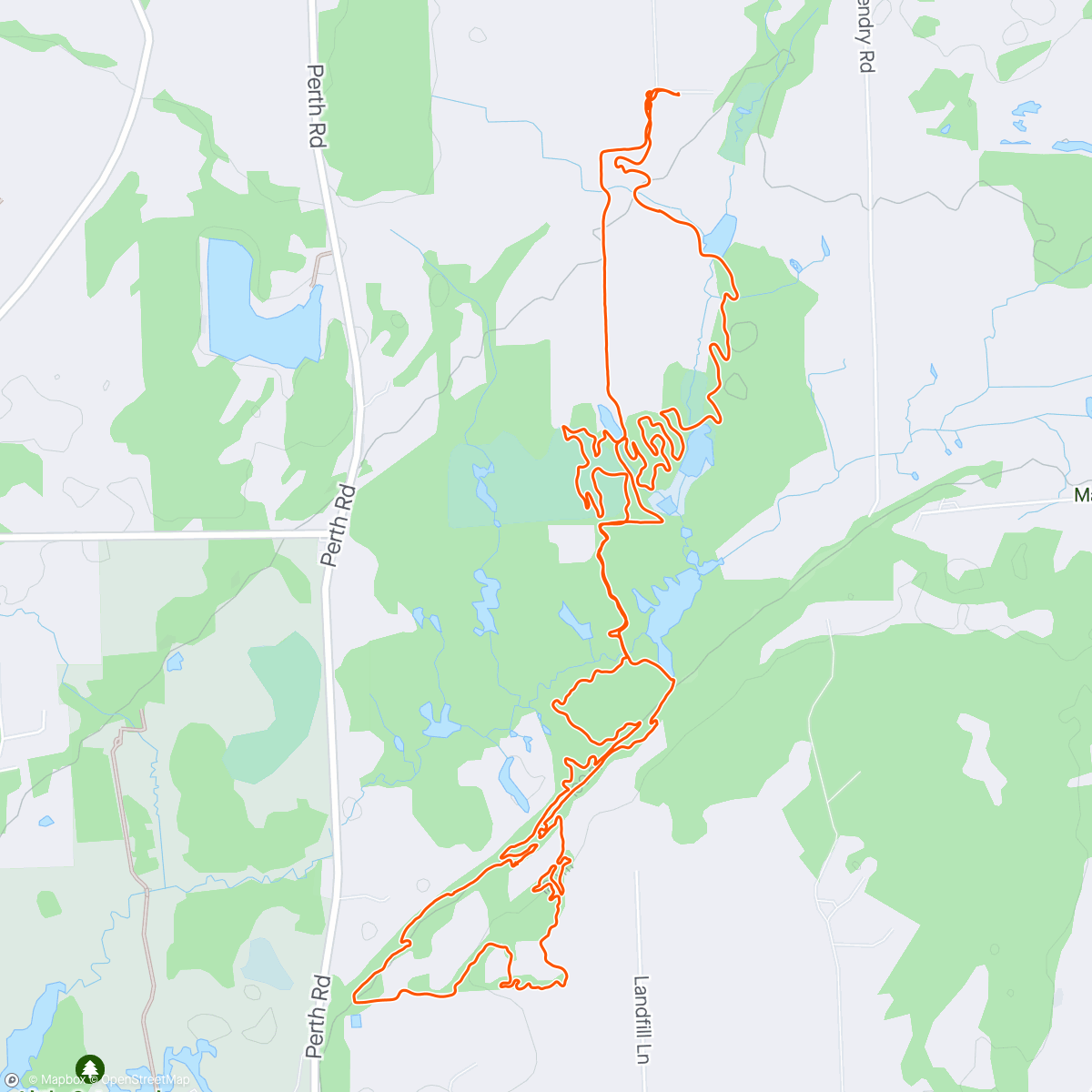 Map of the activity, Mountain bike Kingston