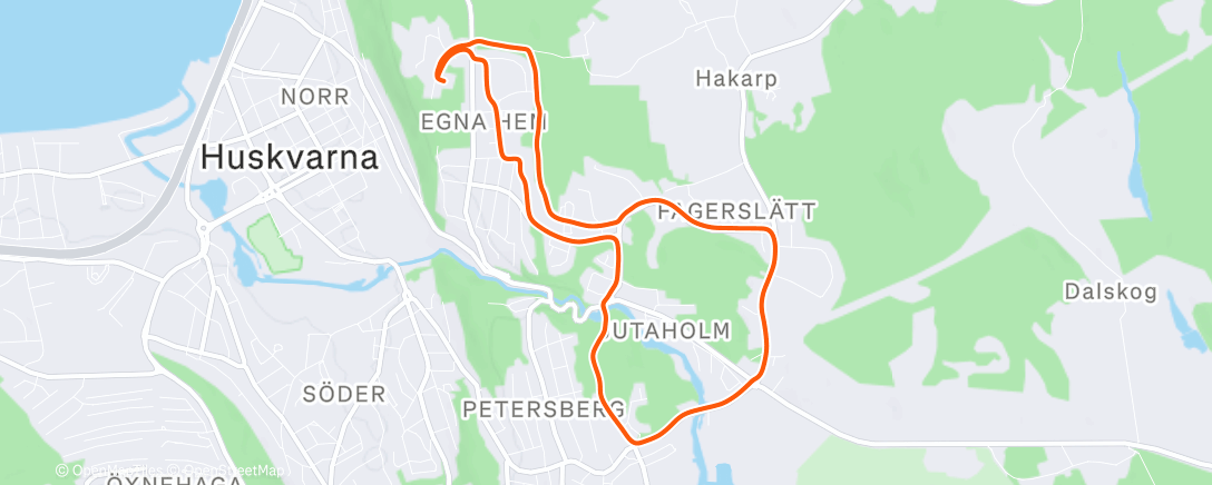 Map of the activity, Evening Run