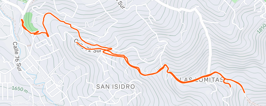 Map of the activity, Carrera por la mañana