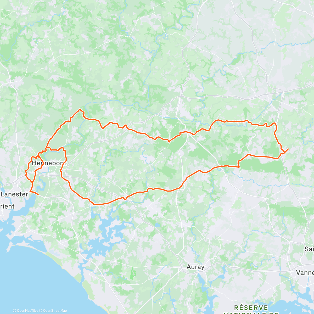 Map of the activity, Cyclisme
