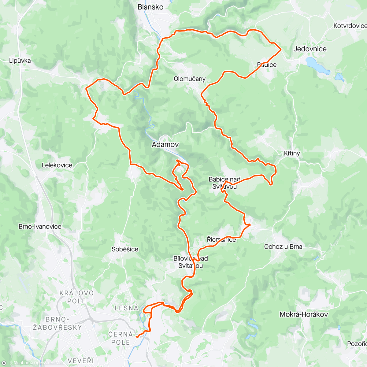 Map of the activity, Brno