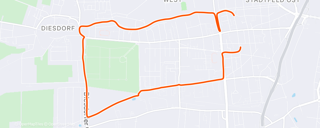 Map of the activity, Mittagslauf