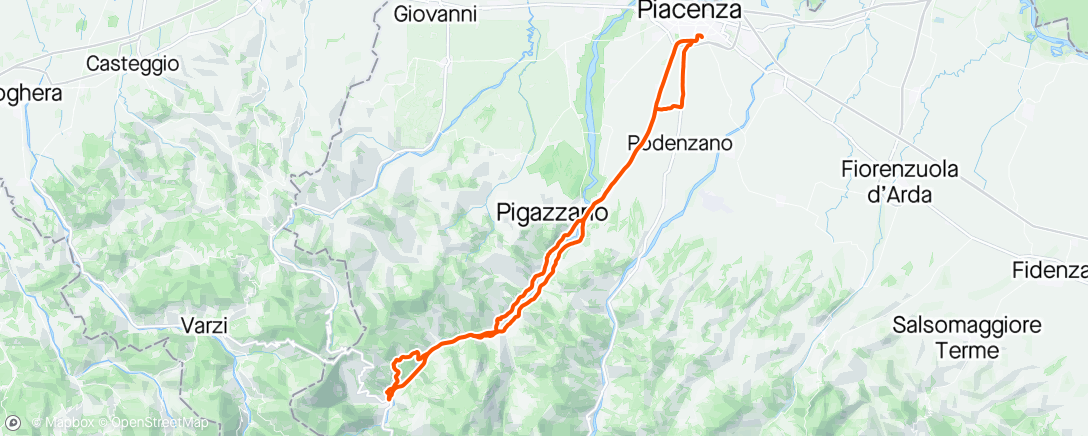 Map of the activity, Donceto  Bobbio 100Merli