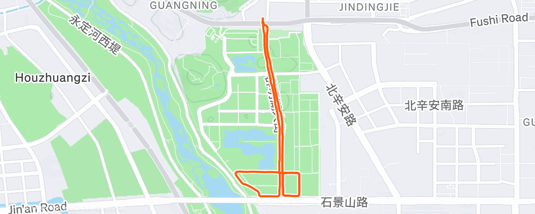 Map of the activity, 晨间跑步