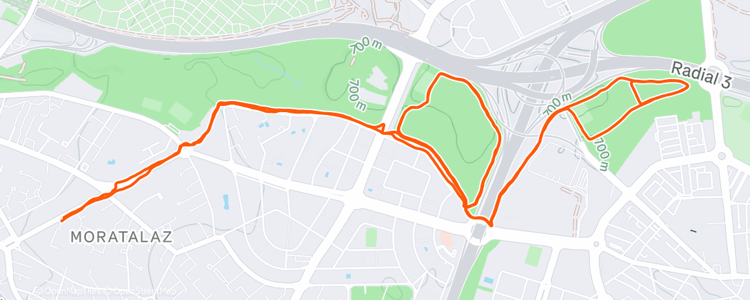 Map of the activity, Carrera a la hora del almuerzo