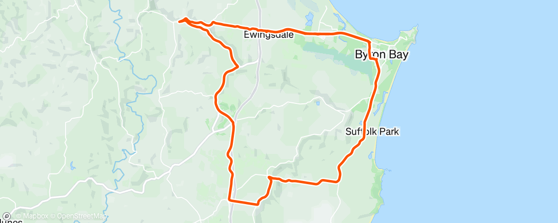 Map of the activity, Cycling