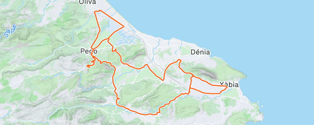 Map of the activity, Cycling
