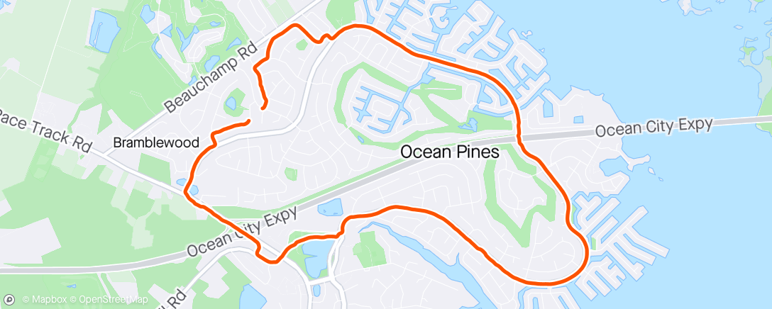 Map of the activity, Tour of Ocean Pines