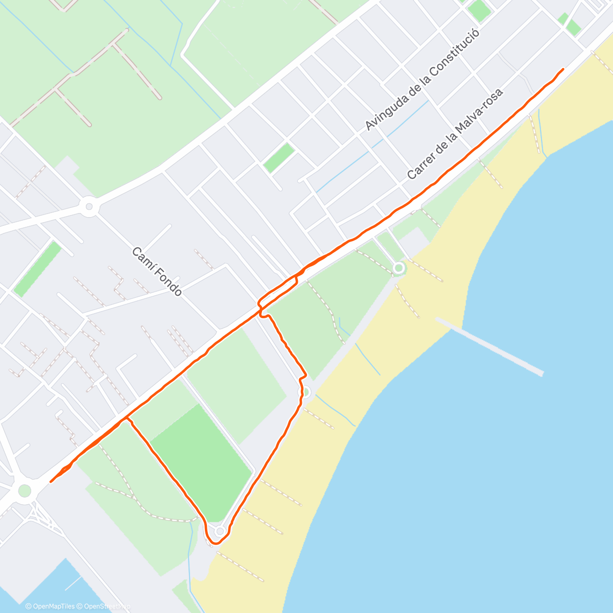 Map of the activity, Caminata de tarde