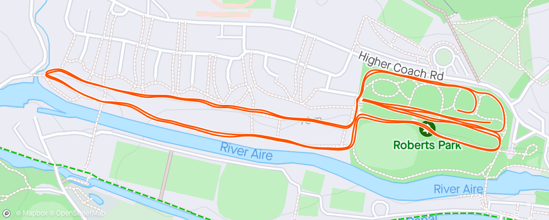 Map of the activity, Roberts Park Parkrun