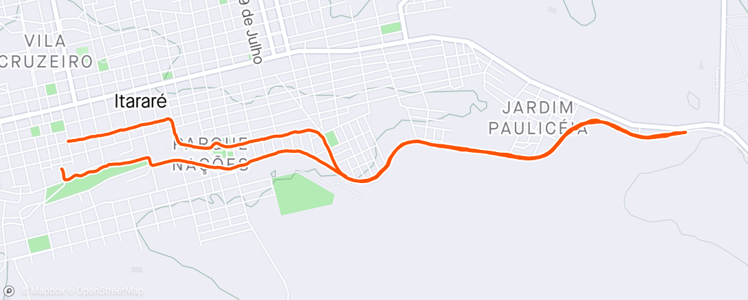 Mappa dell'attività Caminhada vespertina