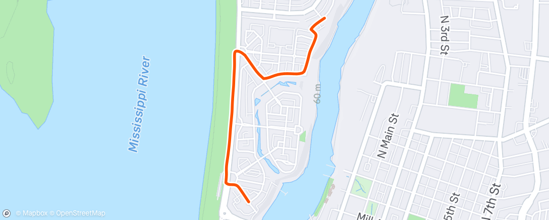 Map of the activity, Afternoon Run