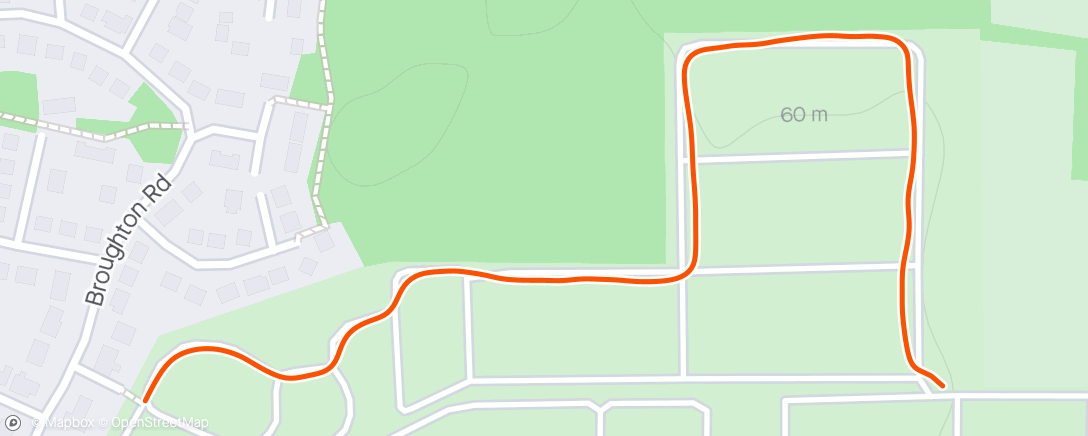 Map of the activity, Cool down from speed work