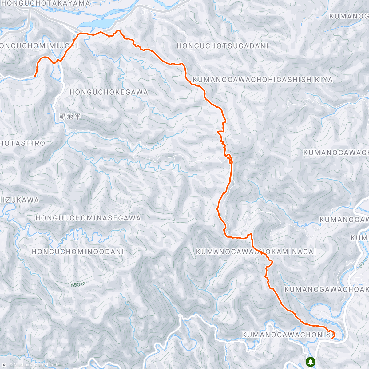 Map of the activity, Kumano Kodo trail
