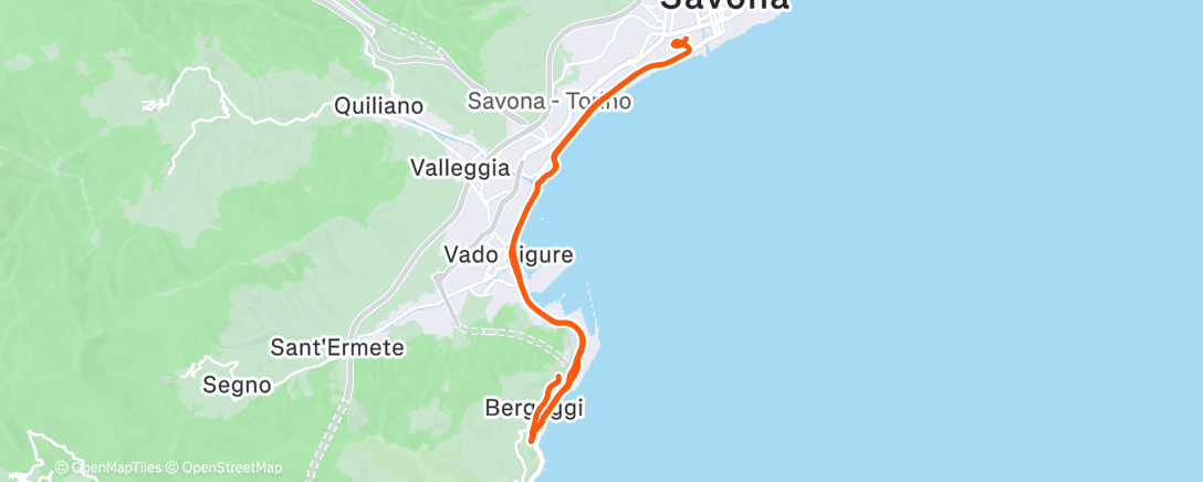 Map of the activity, Pedalata dell'ora di pranzo