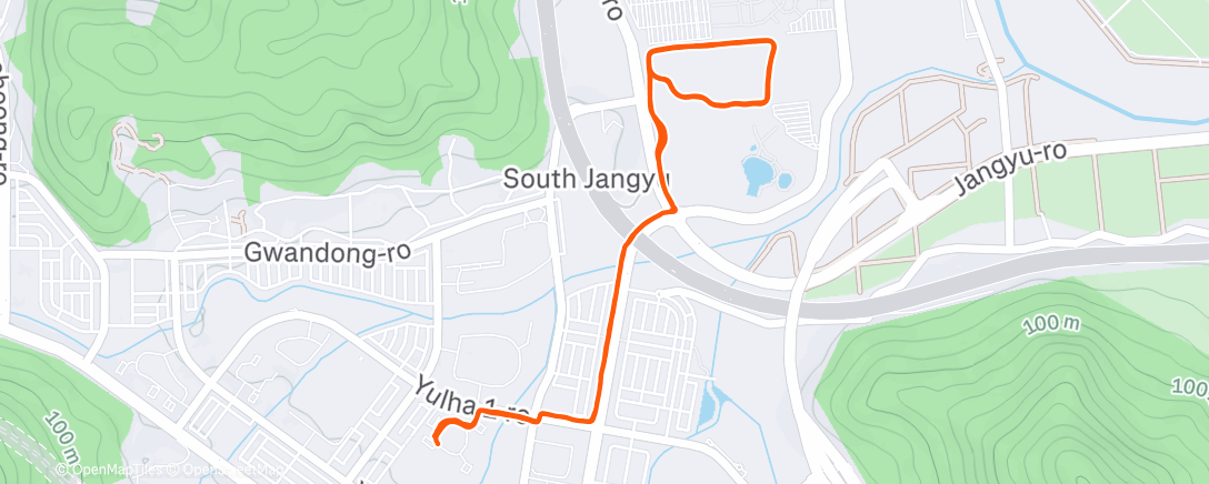 Map of the activity, Evening Run